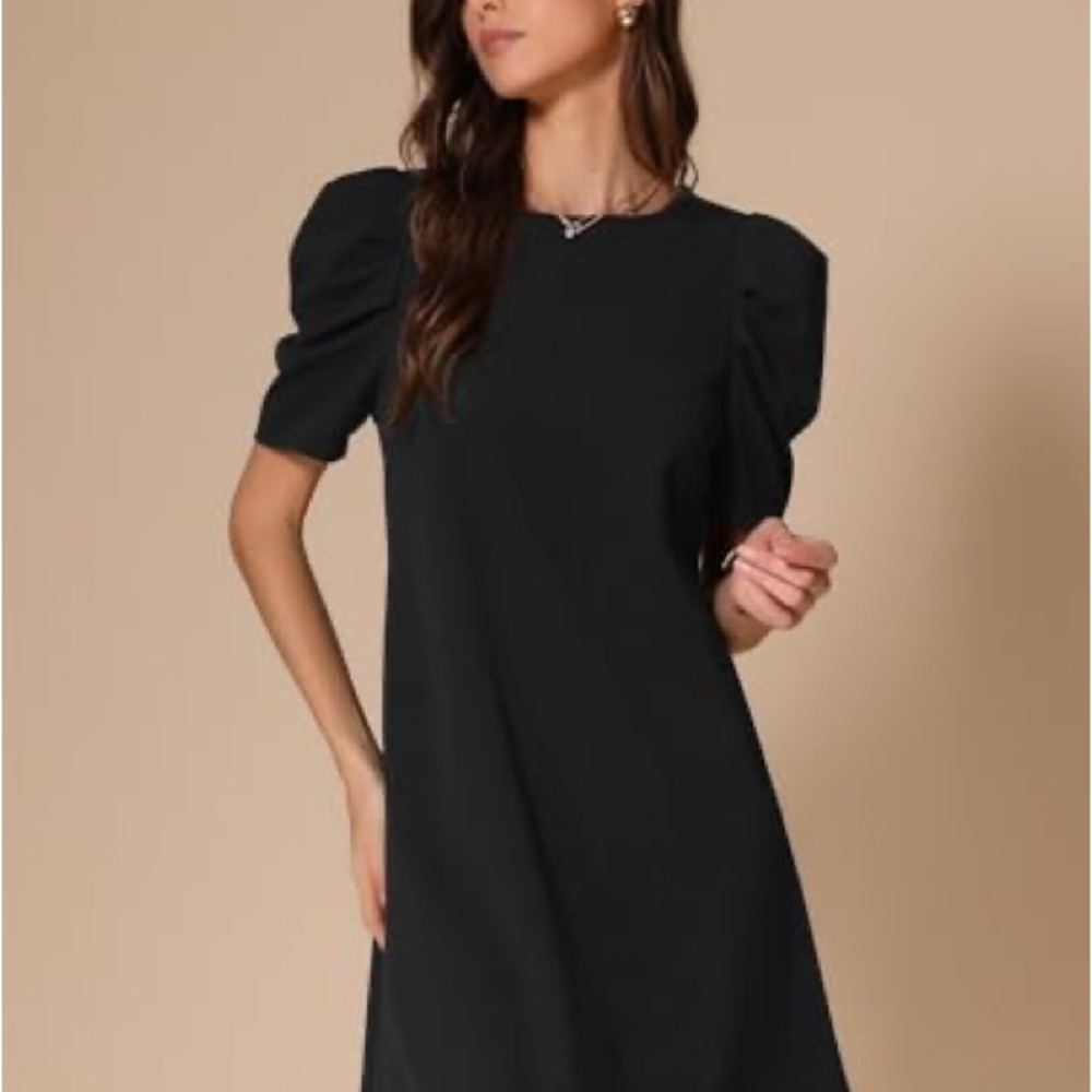 Zara little  Black Puff Sleeve Dress size small used